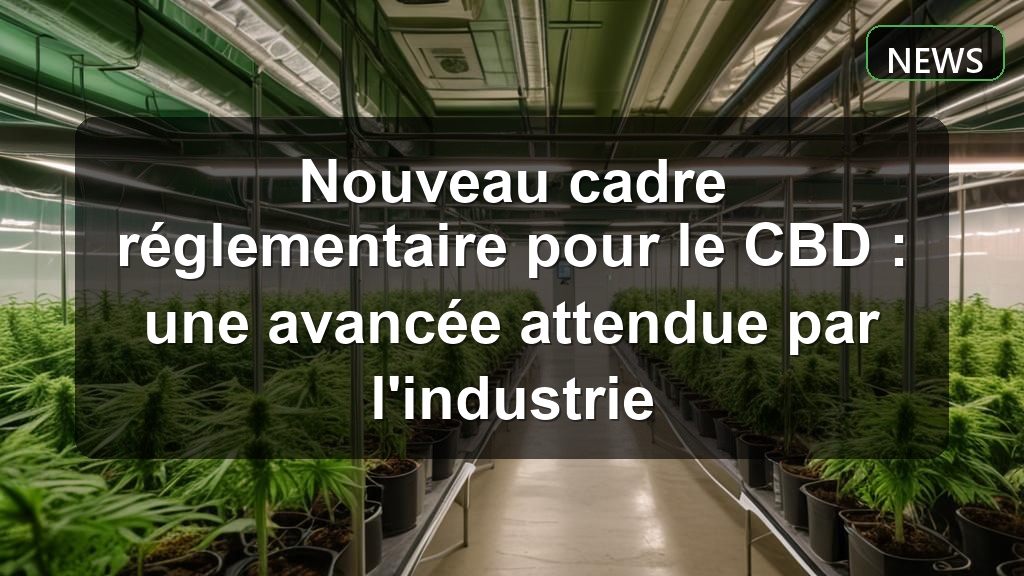 Nouveau cadre réglementaire pour le CBD : une avancée attendue par l'industrie