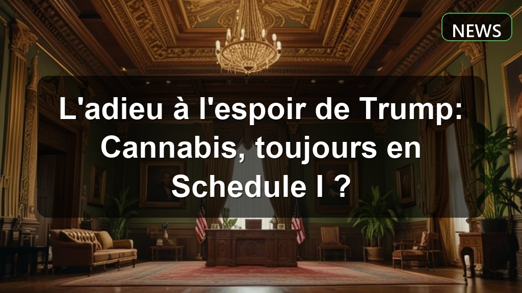 L'adieu à l'espoir de Trump: Cannabis, toujours en Schedule I ?